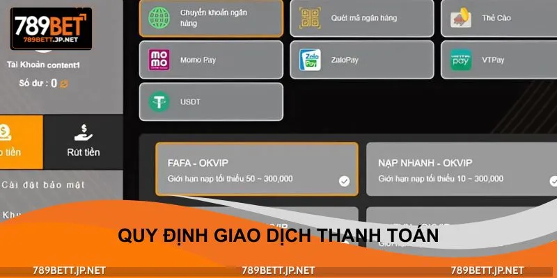Điều khoản sử dụng liên quan đến các lệnh giao dịch